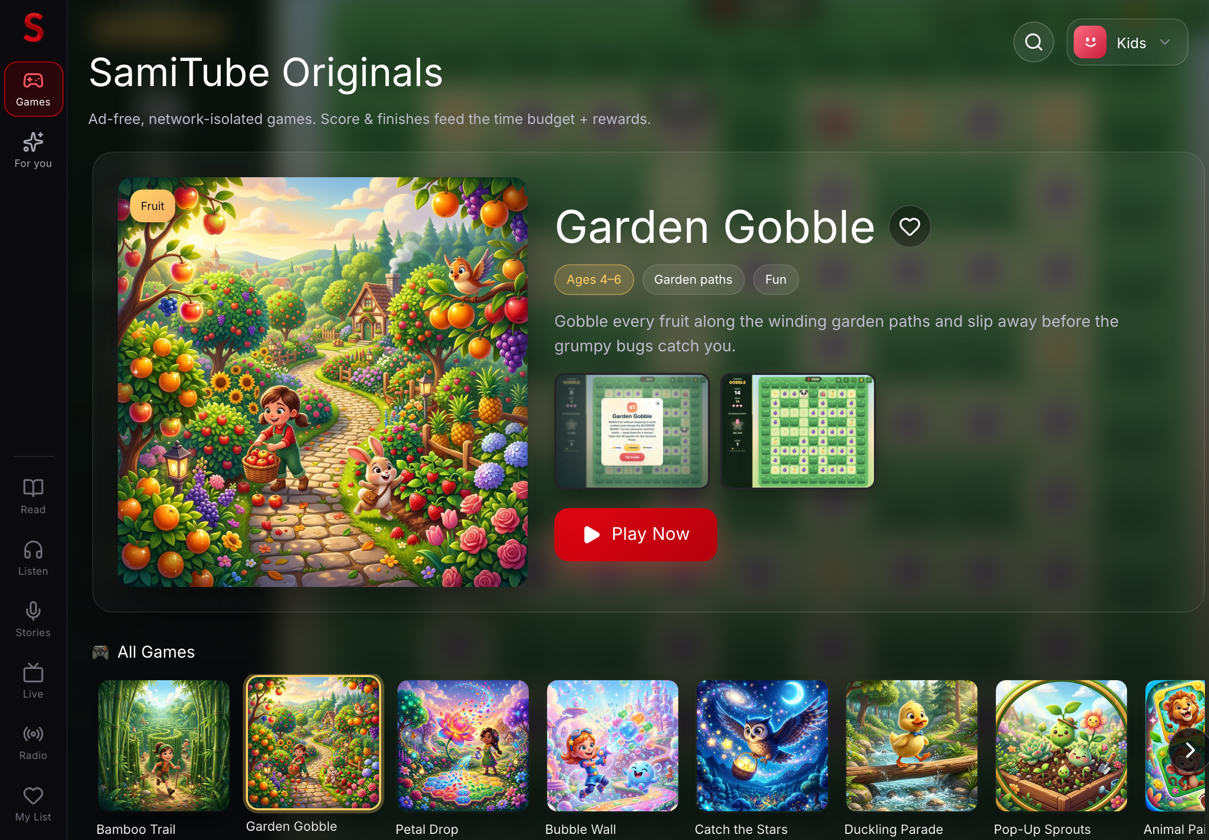 play-tile-focused screenshot