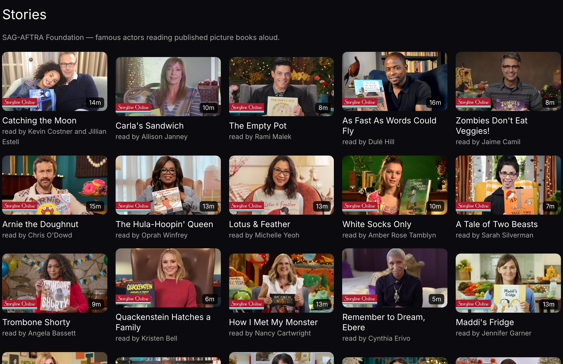 stories-browse full page screenshot