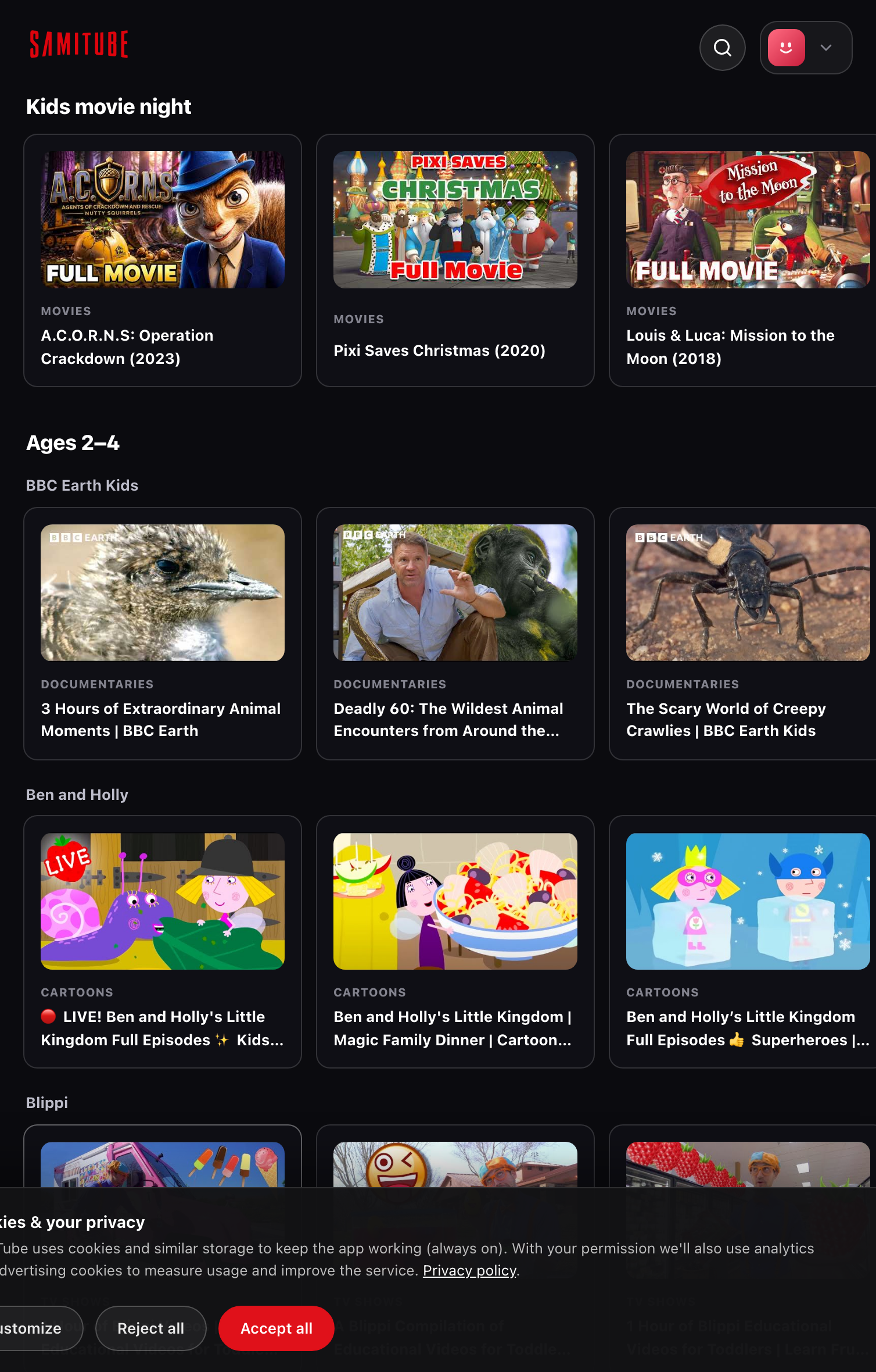 home full page screenshot