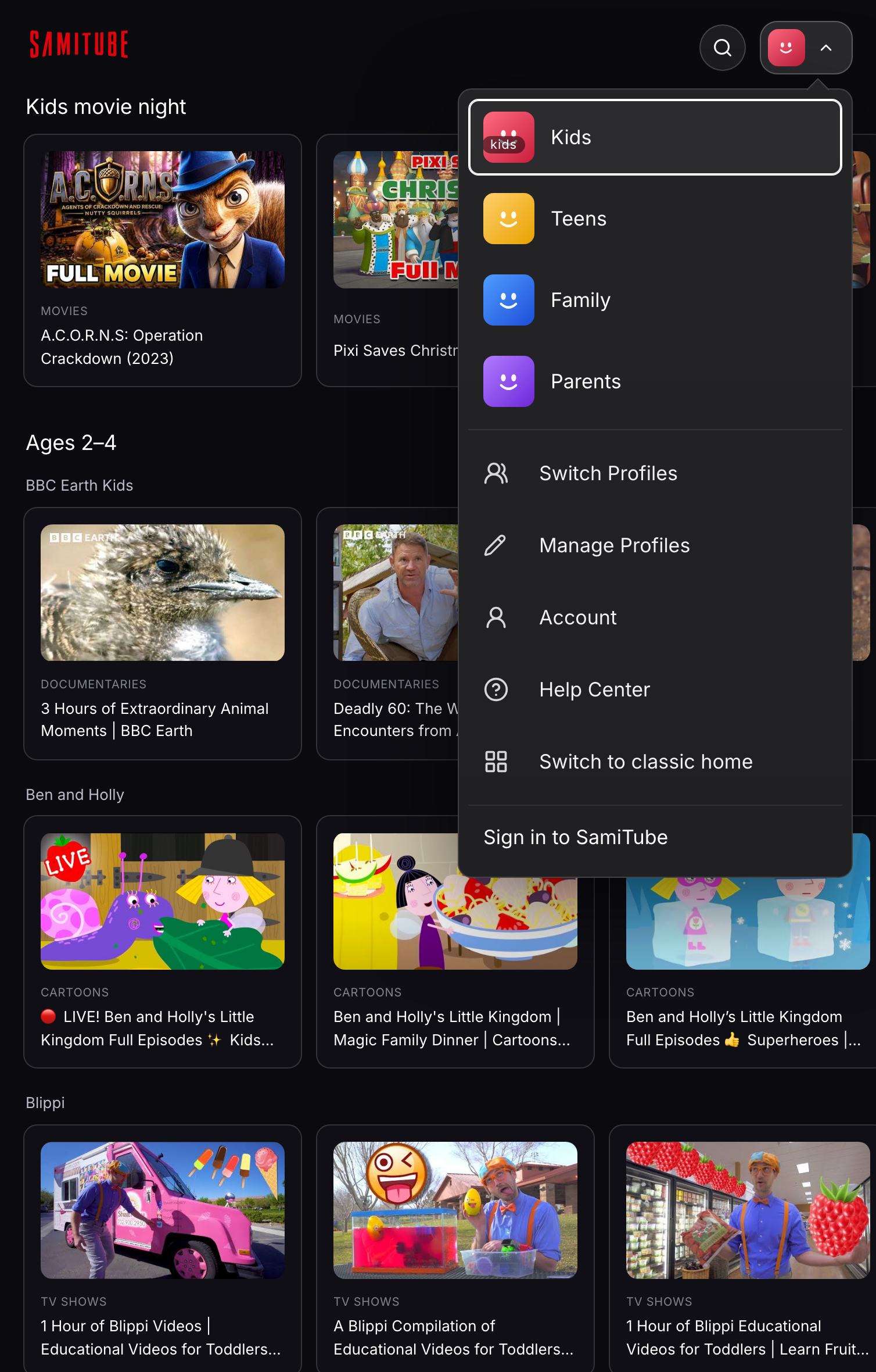 profile-switcher full page screenshot