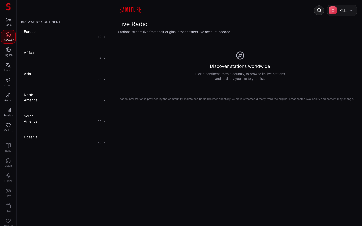 radio-continents screenshot