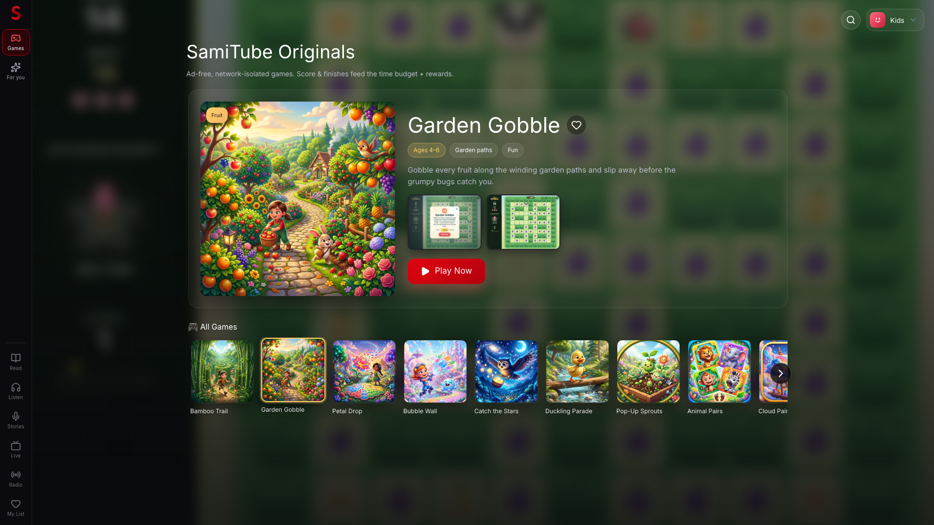 play-tile-focused screenshot